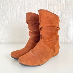 Steve Madden Cognac Brown Suede Slouchy Booties Size 7.5